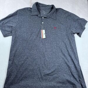 Men's Heather Navy Polo Shirt with Embroidered Logo